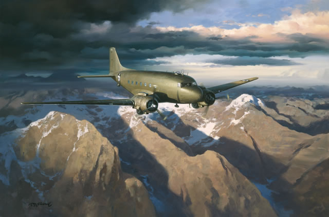 "Over the Top of the World" - Roy Grinnell - World War II Aviation Art